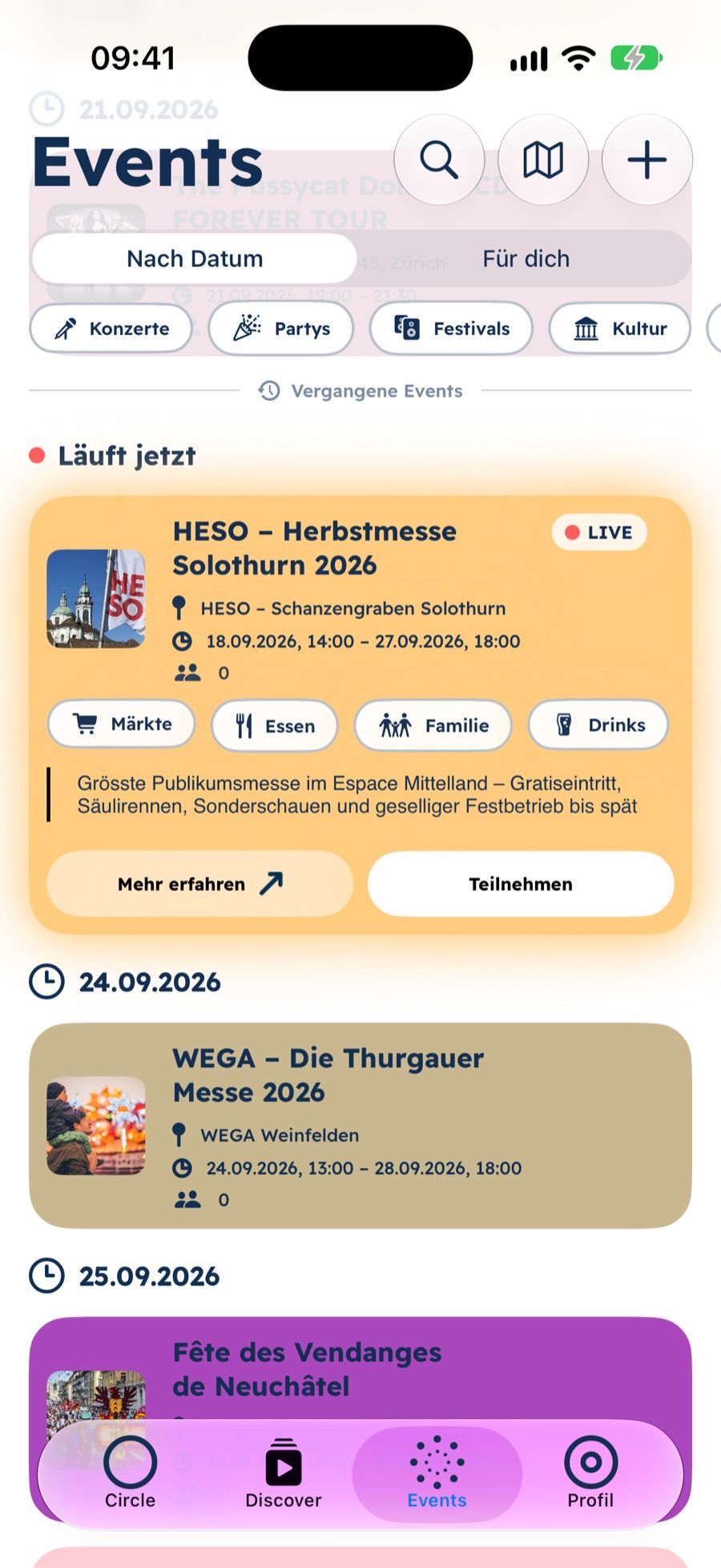 opia: aufgeklapptes Event mit Details und dem Button «Teilnehmen»